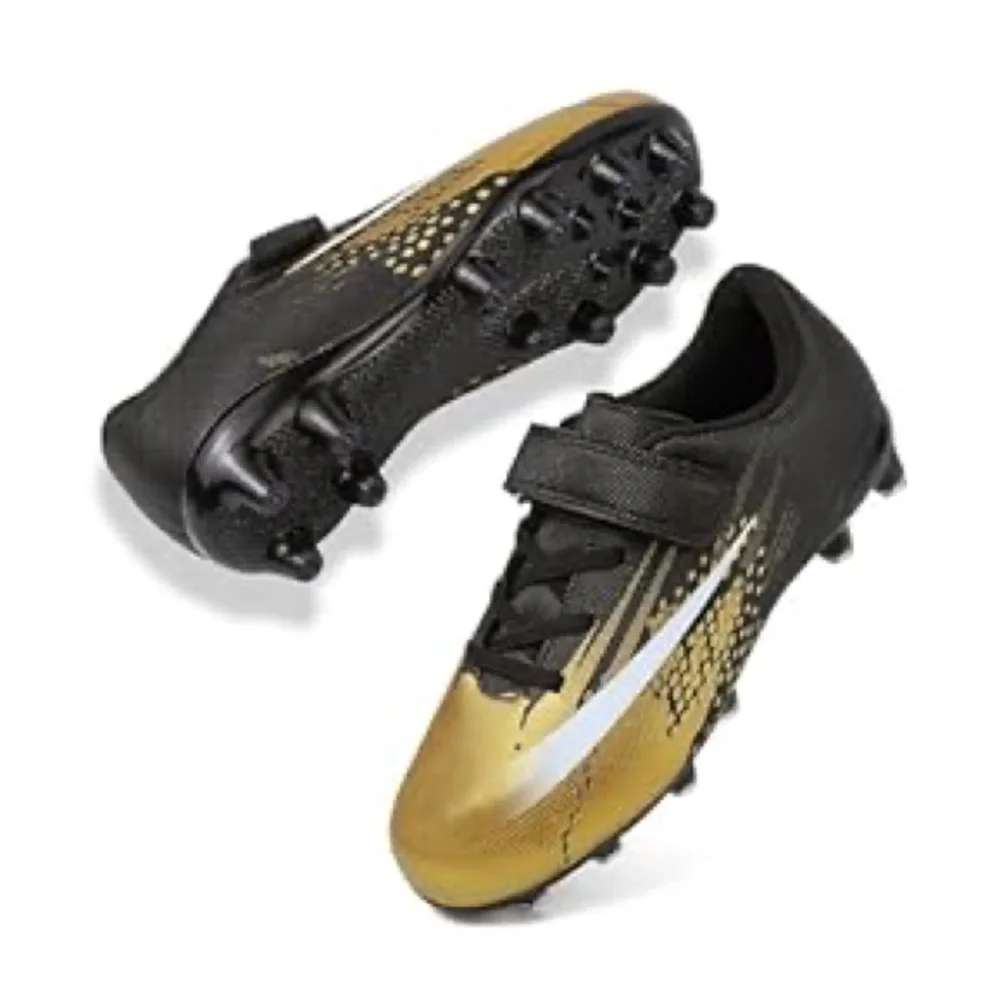 Kids Gold and Black Soccer Cleats - Picture 1 of 3